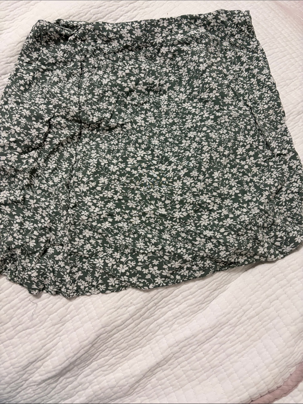 SHEIN Green Floral Mini Skirt
